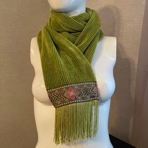 Handmade vintage lime green scarf